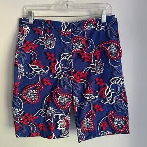 EUC Dana Buchman women’s size 6 paisley print shorts, blue
